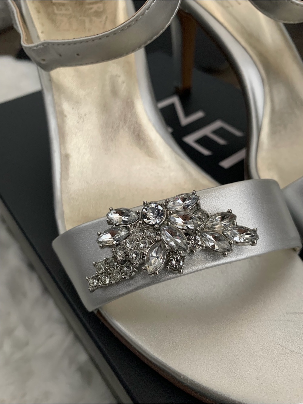 Naturalizer Silver Crystal-Embellished Dress Heels